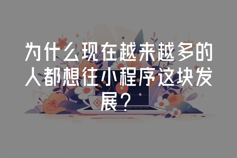 為什么現(xiàn)在越來越多的人都想往小程序這塊發(fā)展?